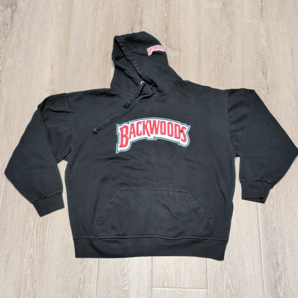 Jon Lauren Backwoods Hoodie Mens‎ Large Black Distressed Pullover Streetwear